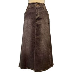 Dark Denim Jean Skirt by Gloria Vanderbilt, Stretch Size 10 NWT